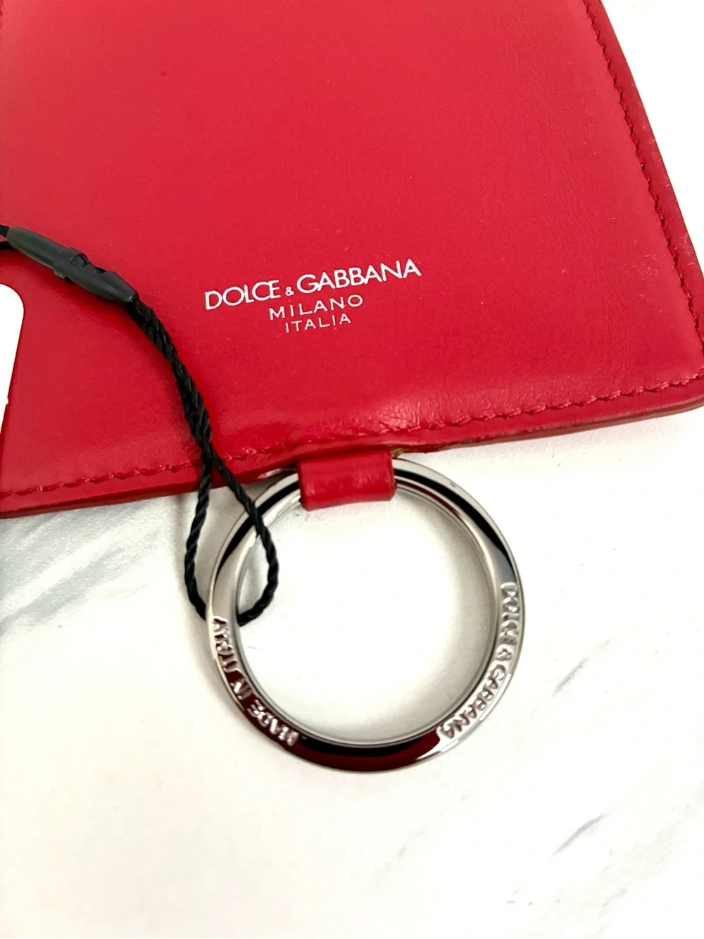 NWT red leather Dolce & Gabbana card holder wallet